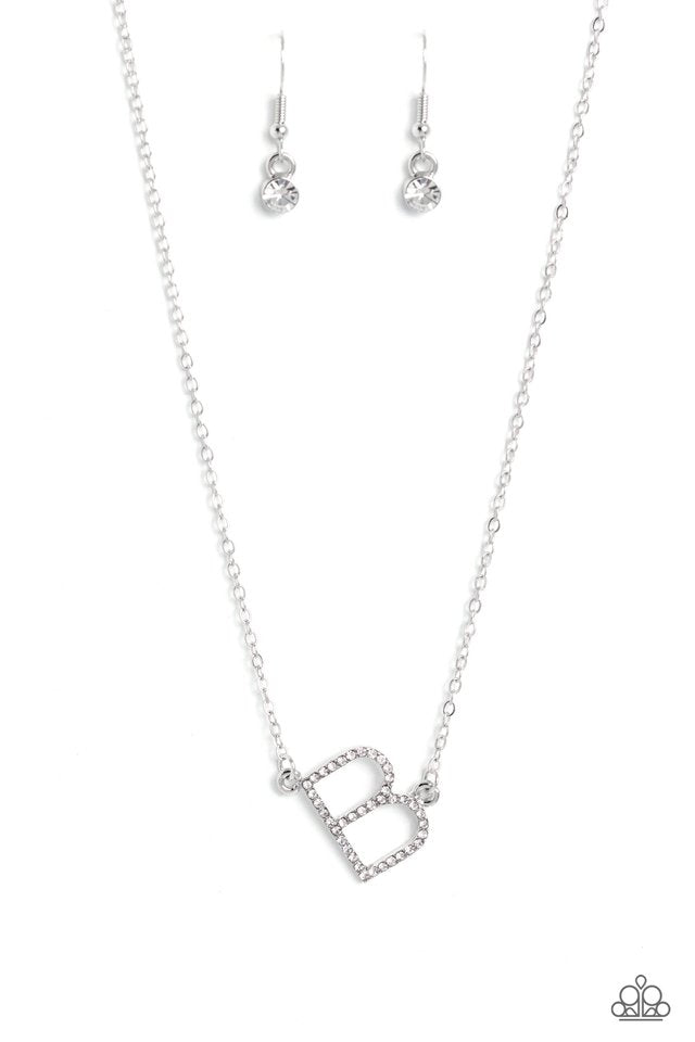 INITIALLY Yours - B - White - Paparazzi Necklace Image