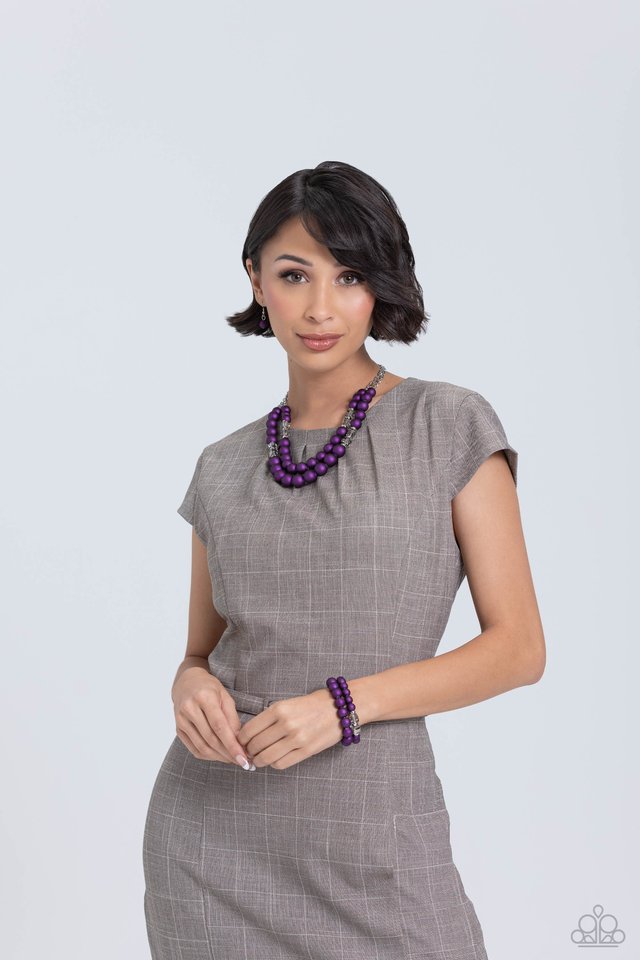 Shopaholic Season - Purple - Paparazzi Necklace Image