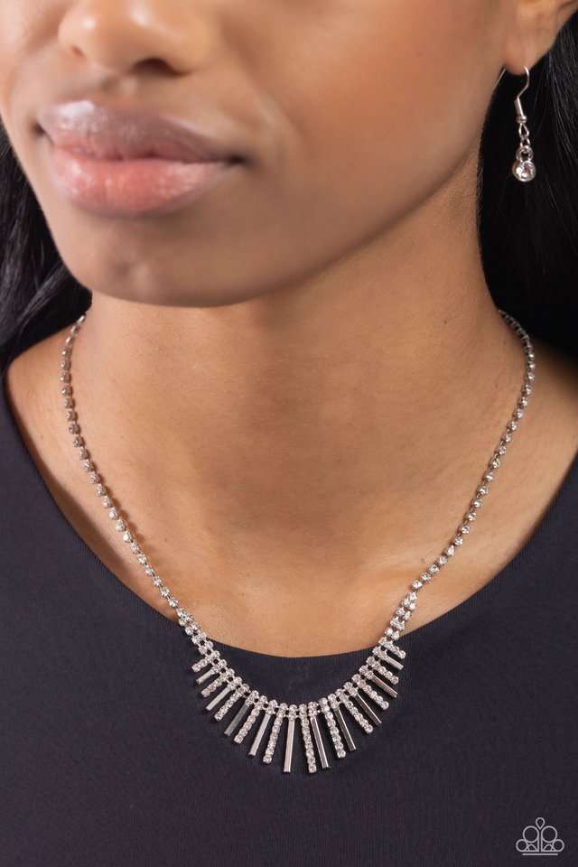 FLARE to be Different - White - Paparazzi Necklace Image