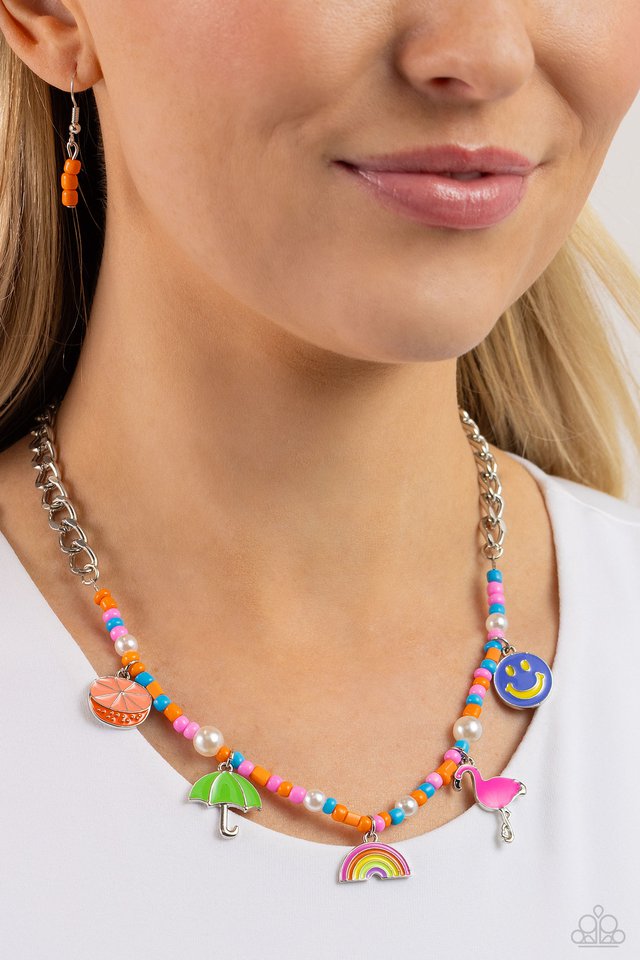 Summer Sentiment - Orange - Paparazzi Necklace Image