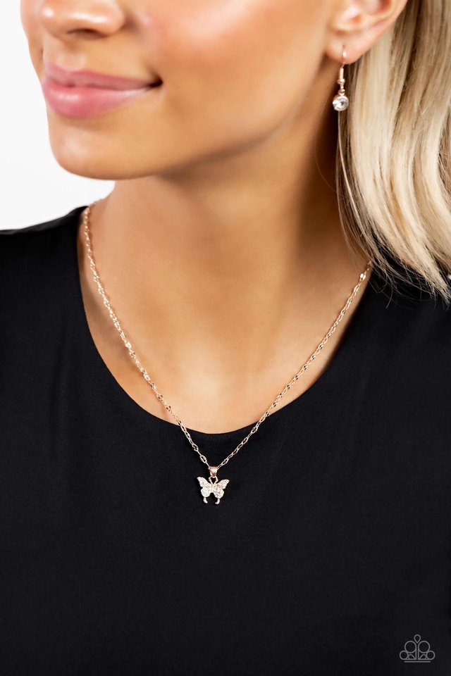 High-Flying Hangout - Rose Gold - Paparazzi Necklace Image