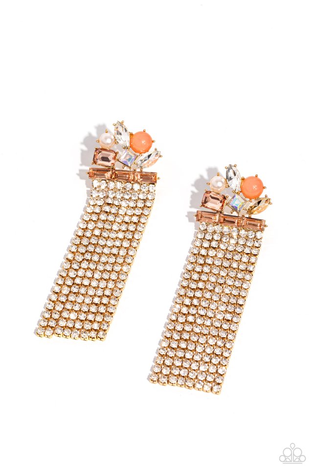 Horizontal Hallmark - Gold - Paparazzi Earring Image