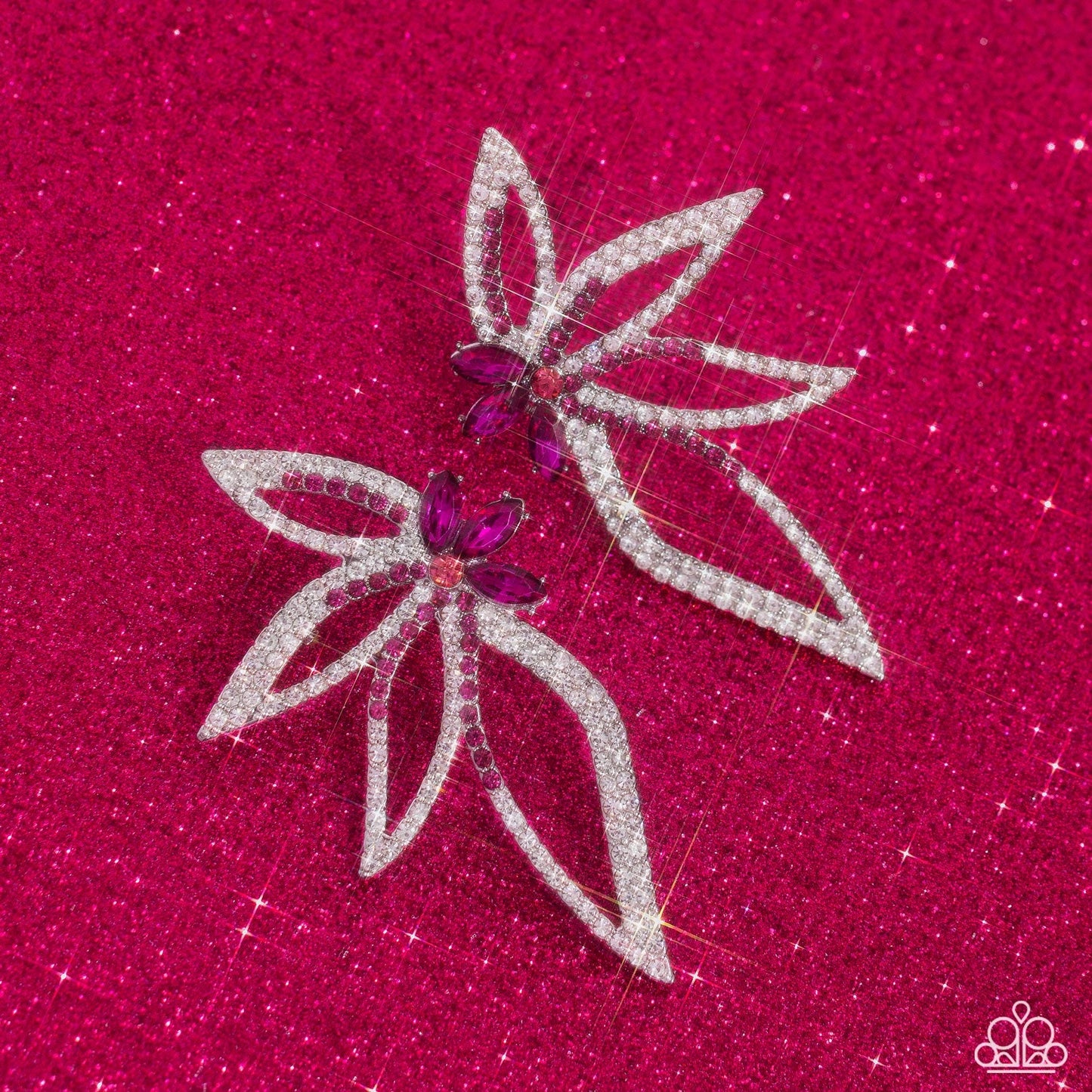 Paparazzi Earring ~ Twinkling Tulip - Pink