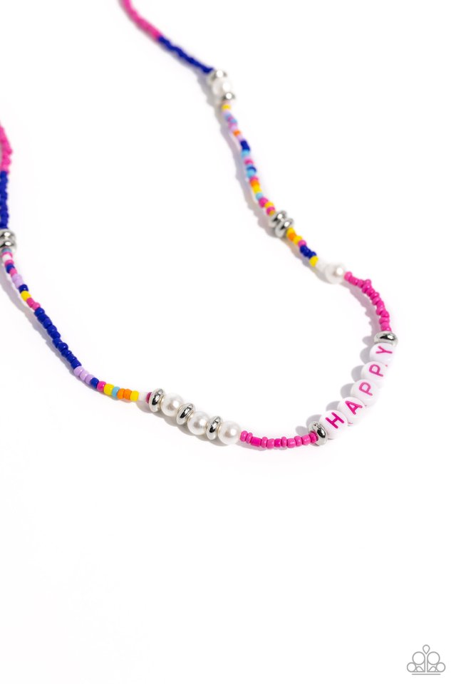 Happy to See You - Pink - Paparazzi Necklace Image