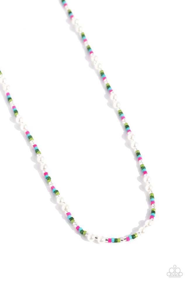 Colorblock Charm - Green - Paparazzi Necklace Image