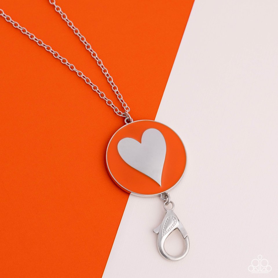 True to Your Heart - Orange - Paparazzi Necklace Image