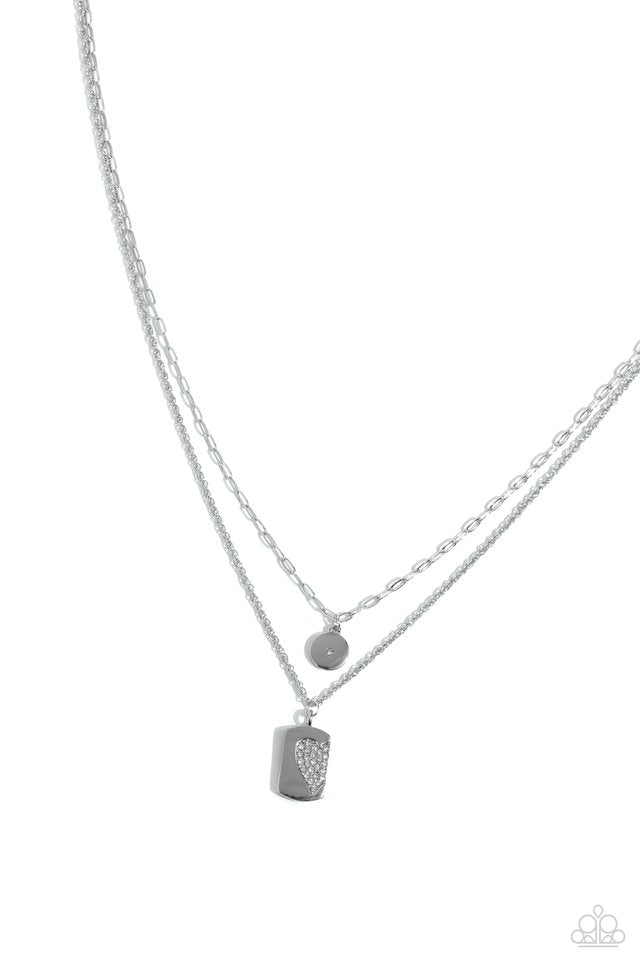 Half of My Heart - White - Paparazzi Necklace Image