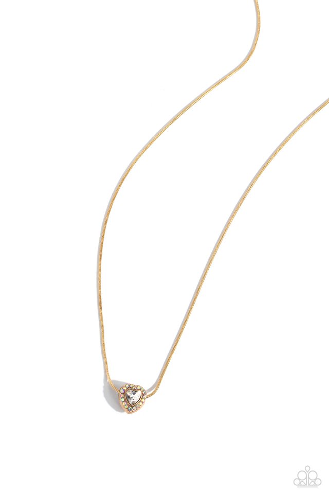Simply Sentimental - Gold - Paparazzi Necklace Image