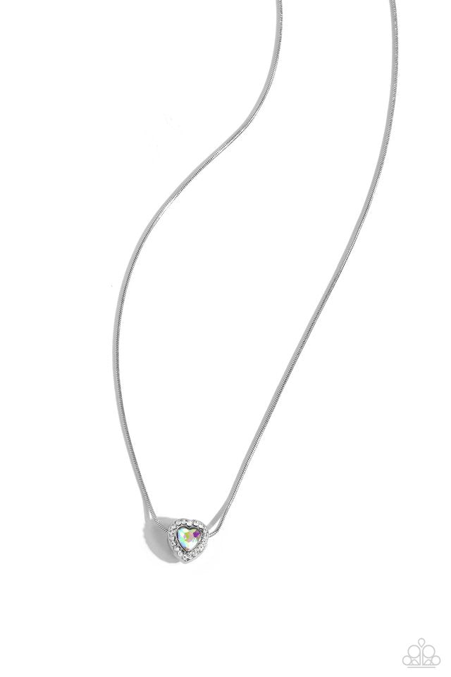 Simply Sentimental - White - Paparazzi Necklace Image