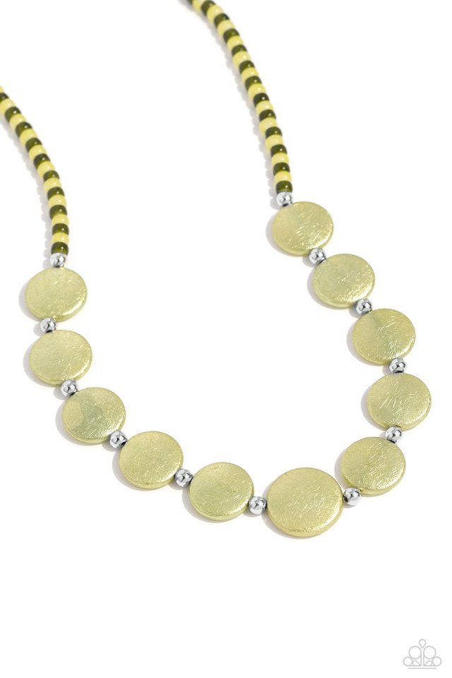 Scratched Showtime - Green - Paparazzi Necklace Image