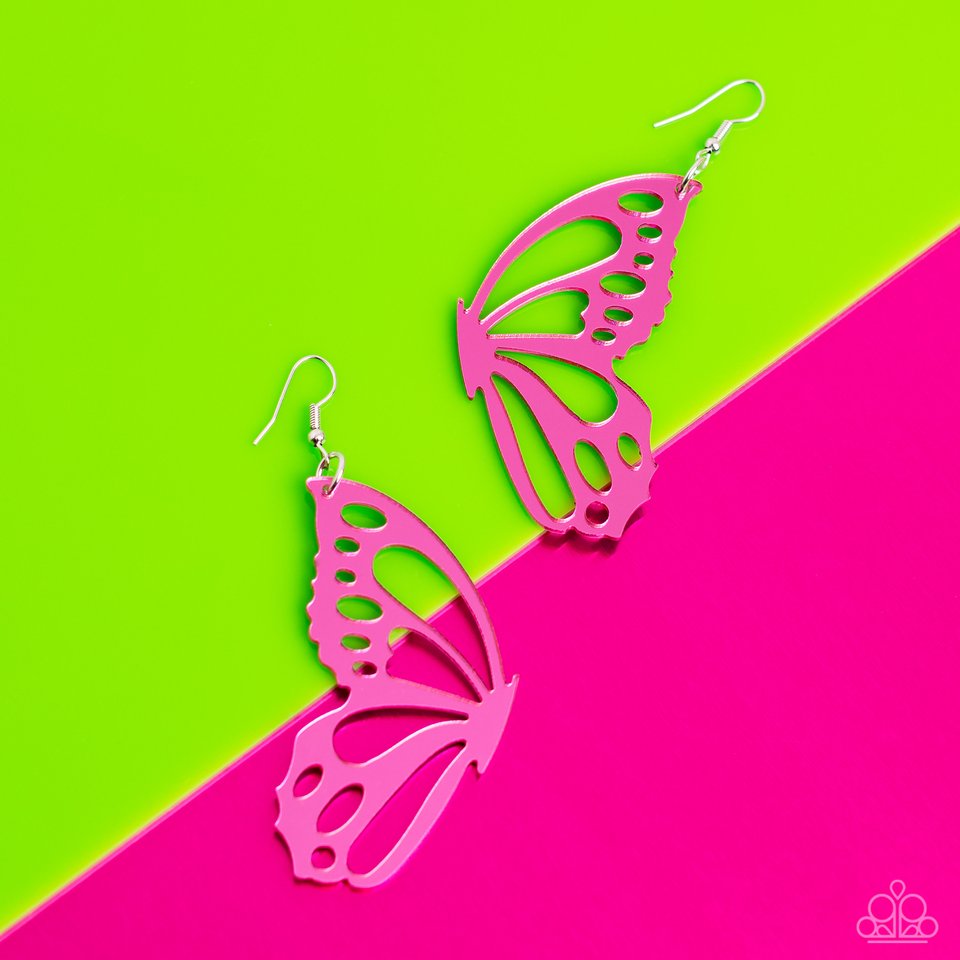 WING of the World - Pink - Paparazzi Earring Image