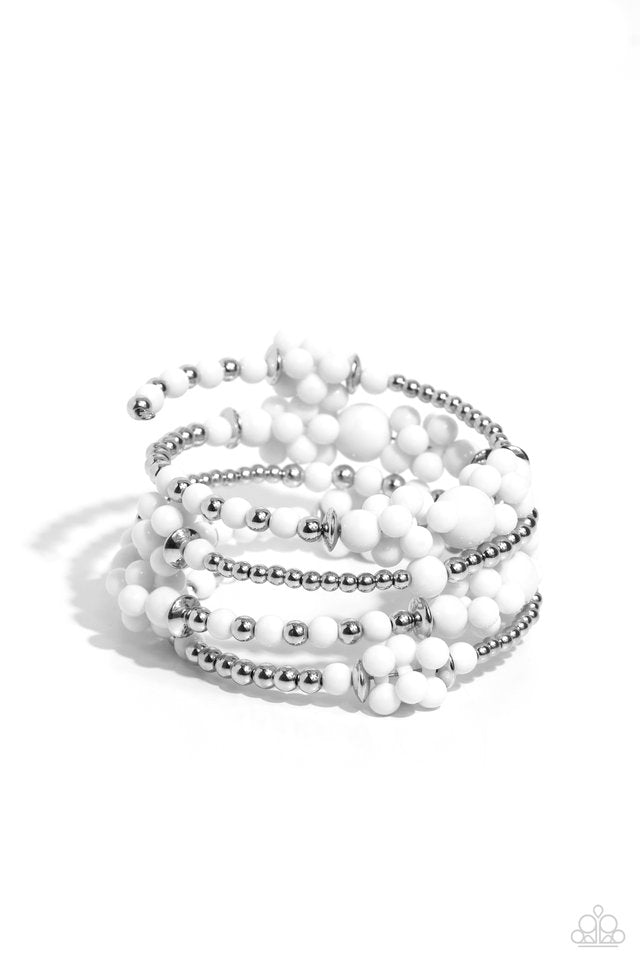 Compelling Clouds - White - Paparazzi Bracelet Image