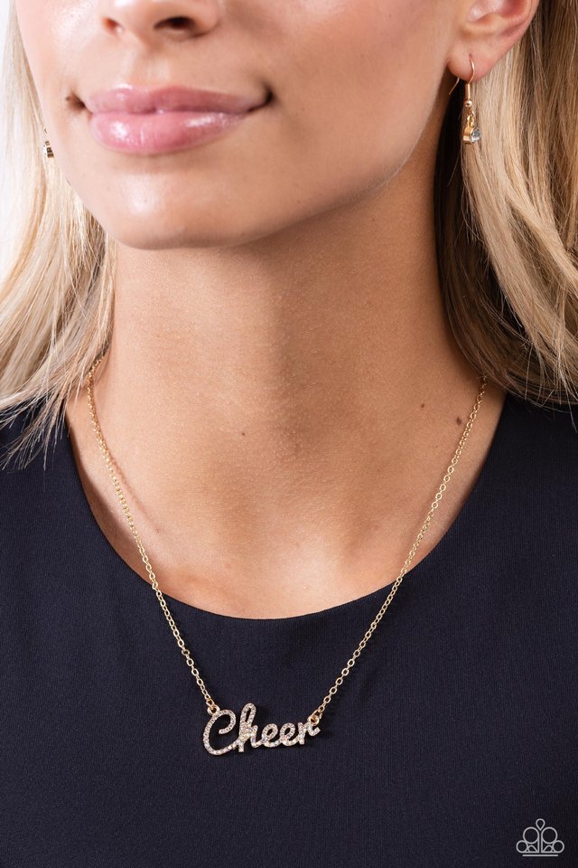 Cheer Squad - Gold - Paparazzi Necklace Image