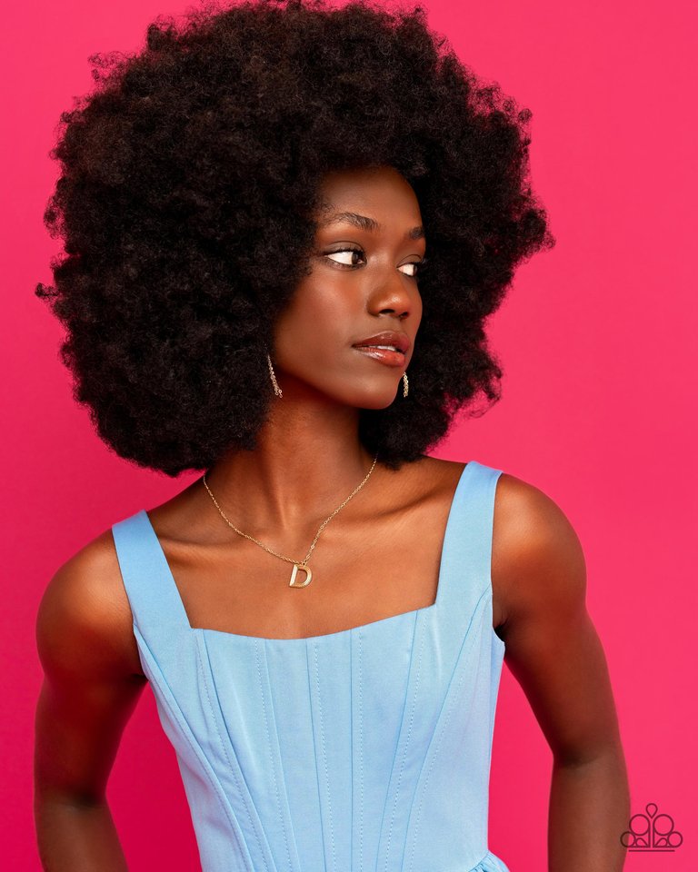 Leave Your Initials - Gold - D - Paparazzi Necklace Image