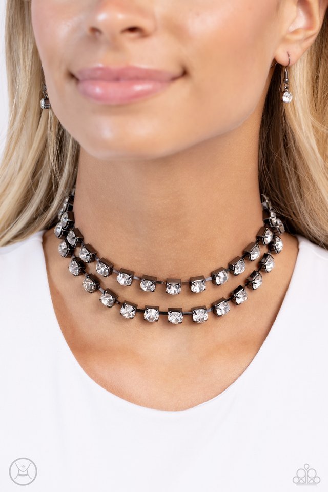 Glistening Gallery - Black - Paparazzi Necklace Image