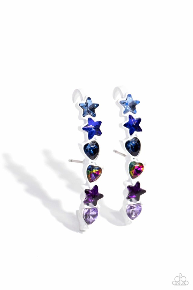 In Good Shape - Blue - Paparazzi Earring Image