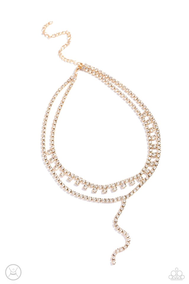 Champagne Night - Gold - Paparazzi Necklace Image