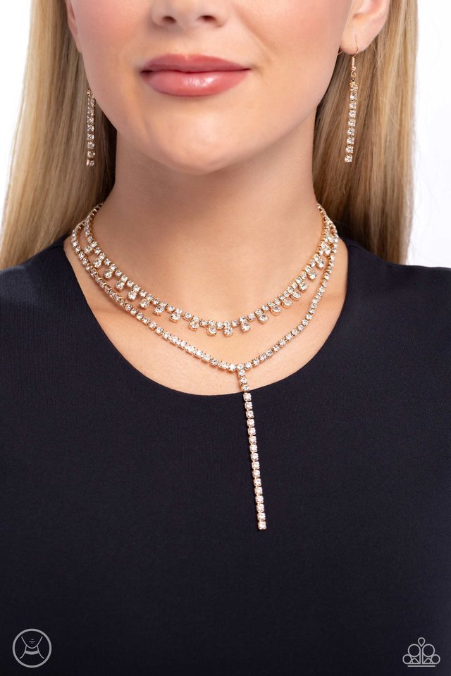Champagne Night - Gold - Paparazzi Necklace Image