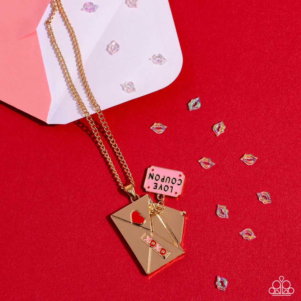 Love Coupon - Gold - Paparazzi Necklace Image