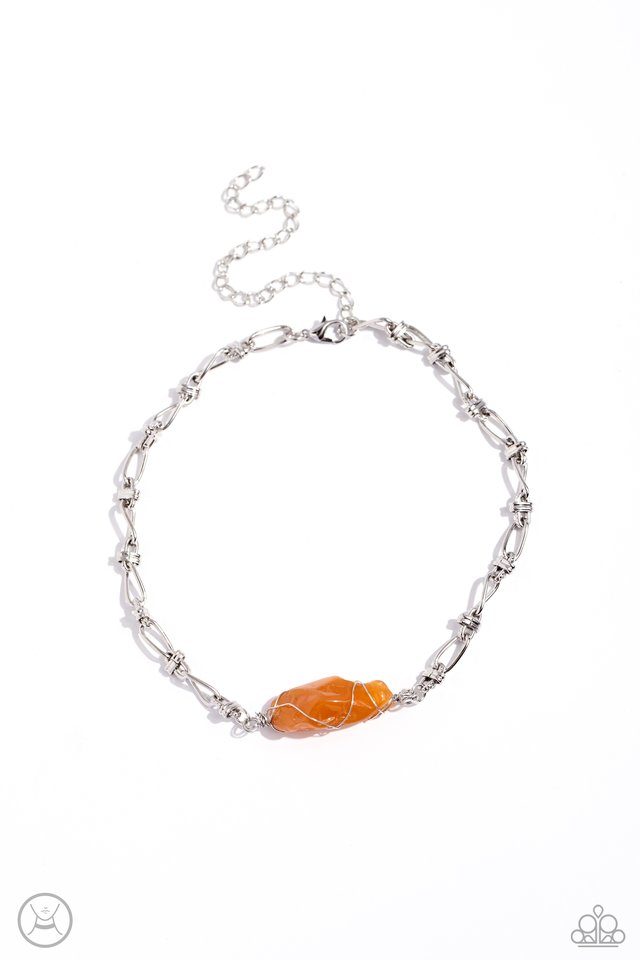 Cavern Class - Orange - Paparazzi Necklace Image