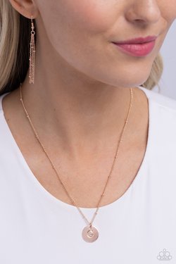 Initial Elegance - Rose Gold - G - Paparazzi Necklace Image