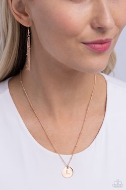 Initial Elegance - Rose Gold - L - Paparazzi Necklace Image