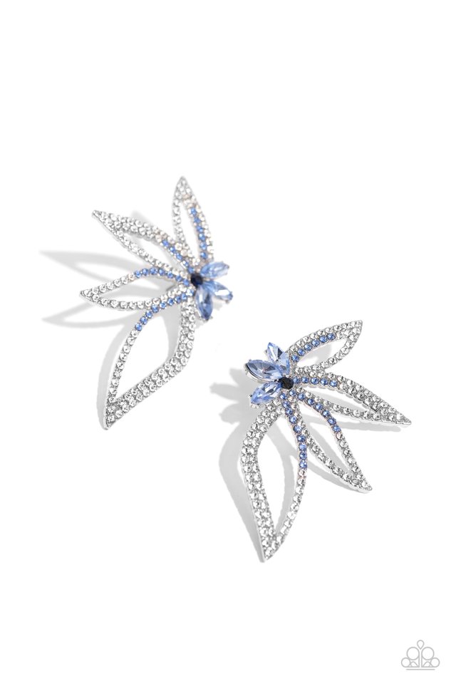 Twinkling Tulip - Blue - Paparazzi Earring Image