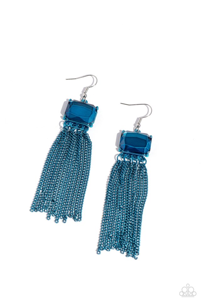 Dreaming Of TASSELS - Blue - Paparazzi Earring Image