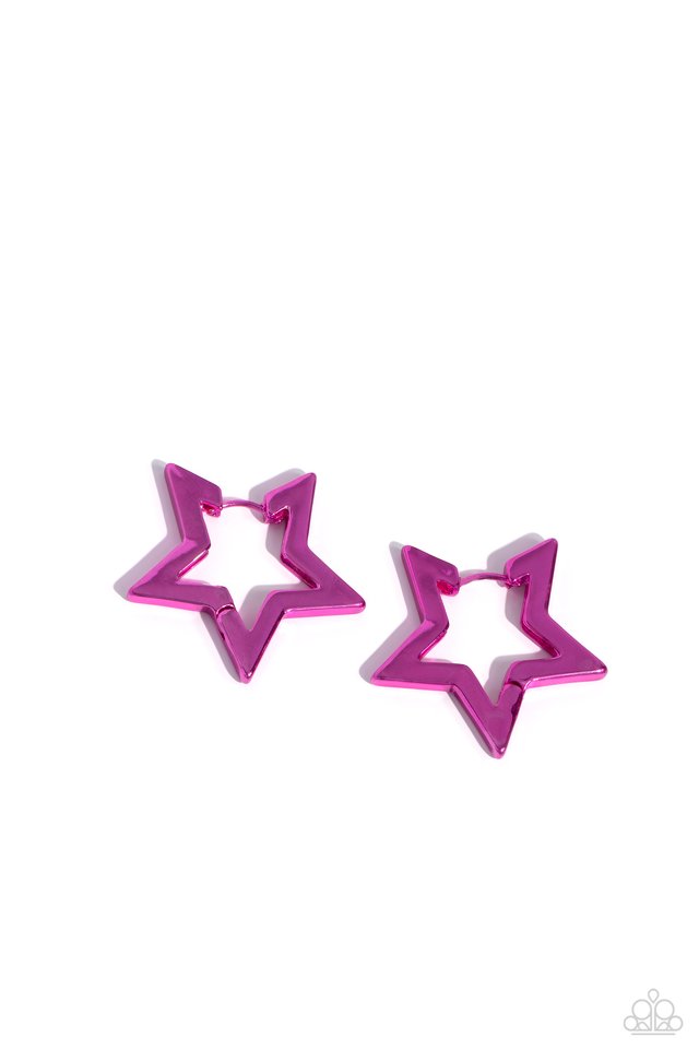 In A Galaxy STAR, STAR Away - Pink - Paparazzi Earring Image