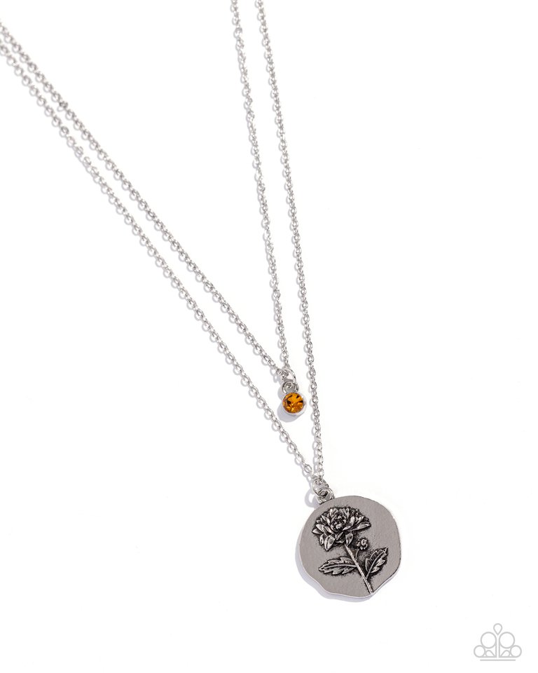 Birthstone Beauty - Orange - Paparazzi Necklace Image