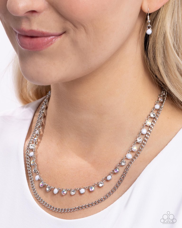 Delicate Dame - White - Paparazzi Necklace Image