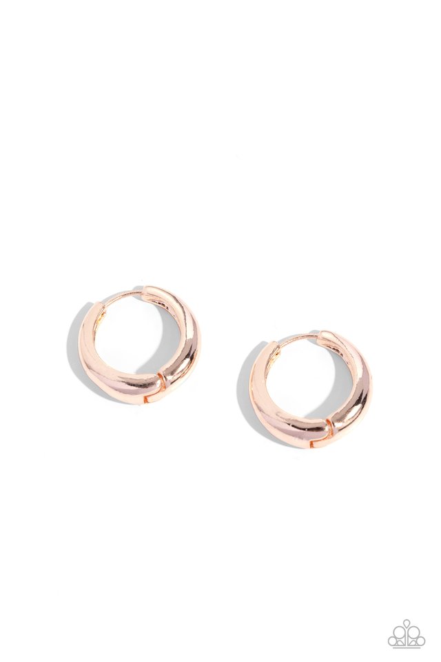 Streamlined Status - Rose Gold - Paparazzi Earring Image