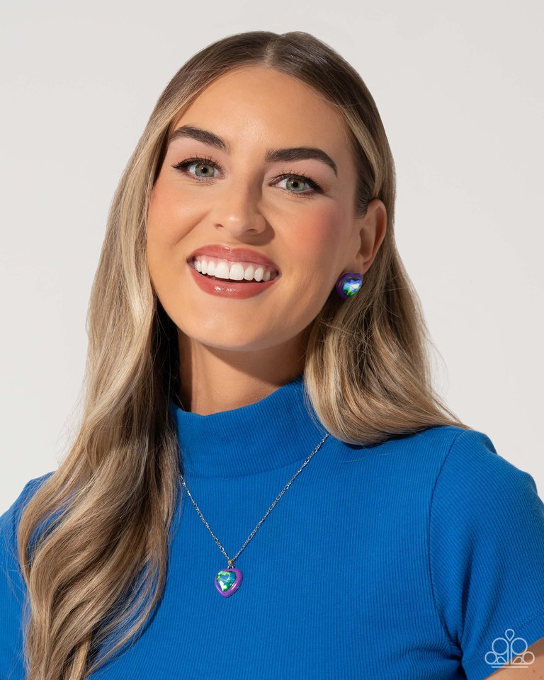 Heartfelt Haute - Purple - Paparazzi Earring Image