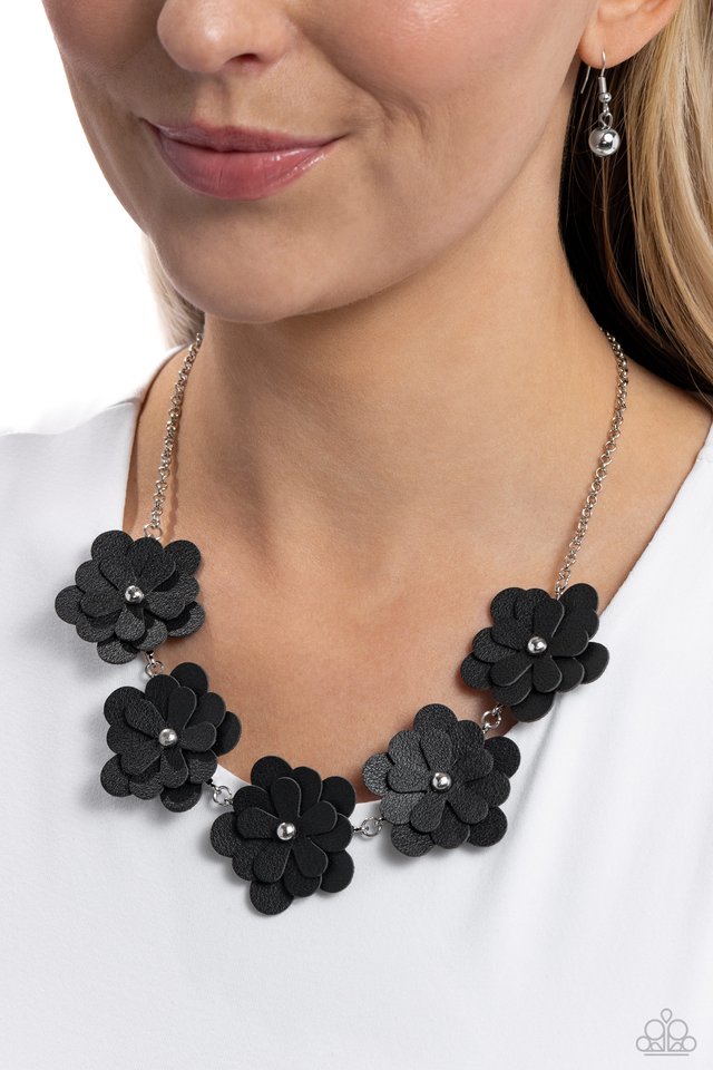 Balance of FLOWER - Black - Paparazzi Necklace Image