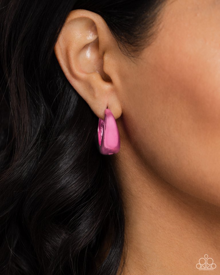 Colorful Curiosity - Pink - Paparazzi Earring Image