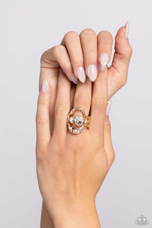 Shopaholic Statement - Gold - Paparazzi Ring Image