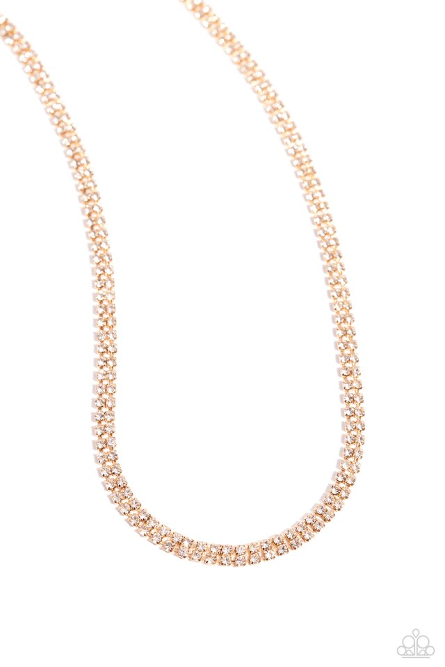 Dazzling Declaration - Gold - Paparazzi Necklace Image