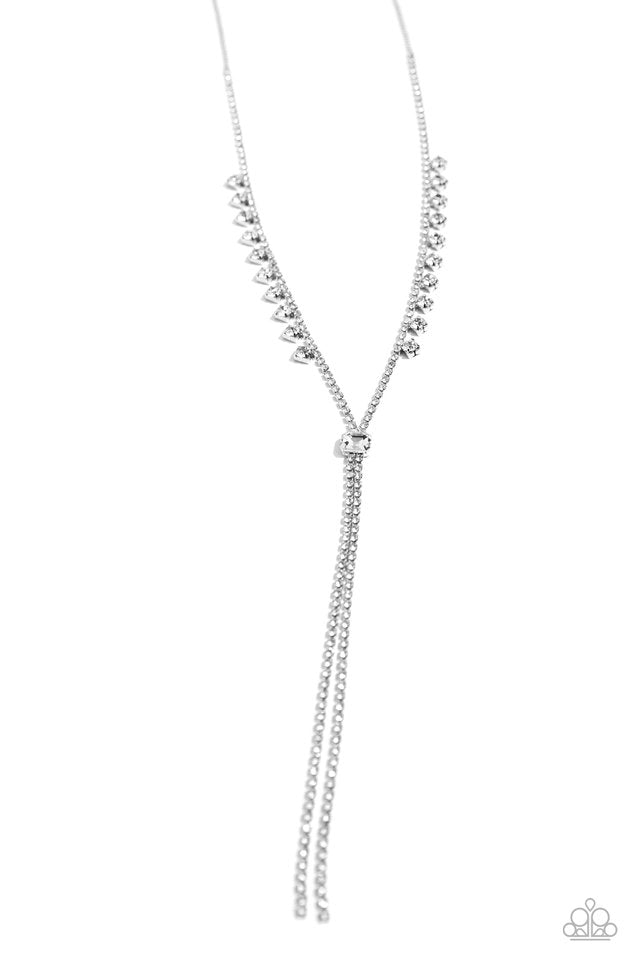 Synchronized SHIMMER - White - Paparazzi Necklace Image