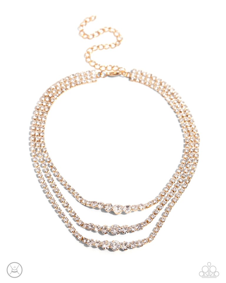 Dynamite Debut - Gold - Paparazzi Necklace Image