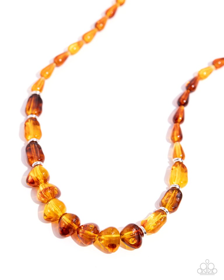 GLASSY Getaway - Brown - Paparazzi Necklace Image