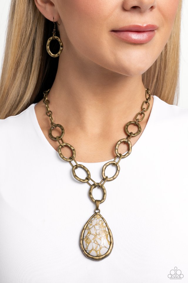 Tangible Tranquility - Brass - Paparazzi Necklace Image