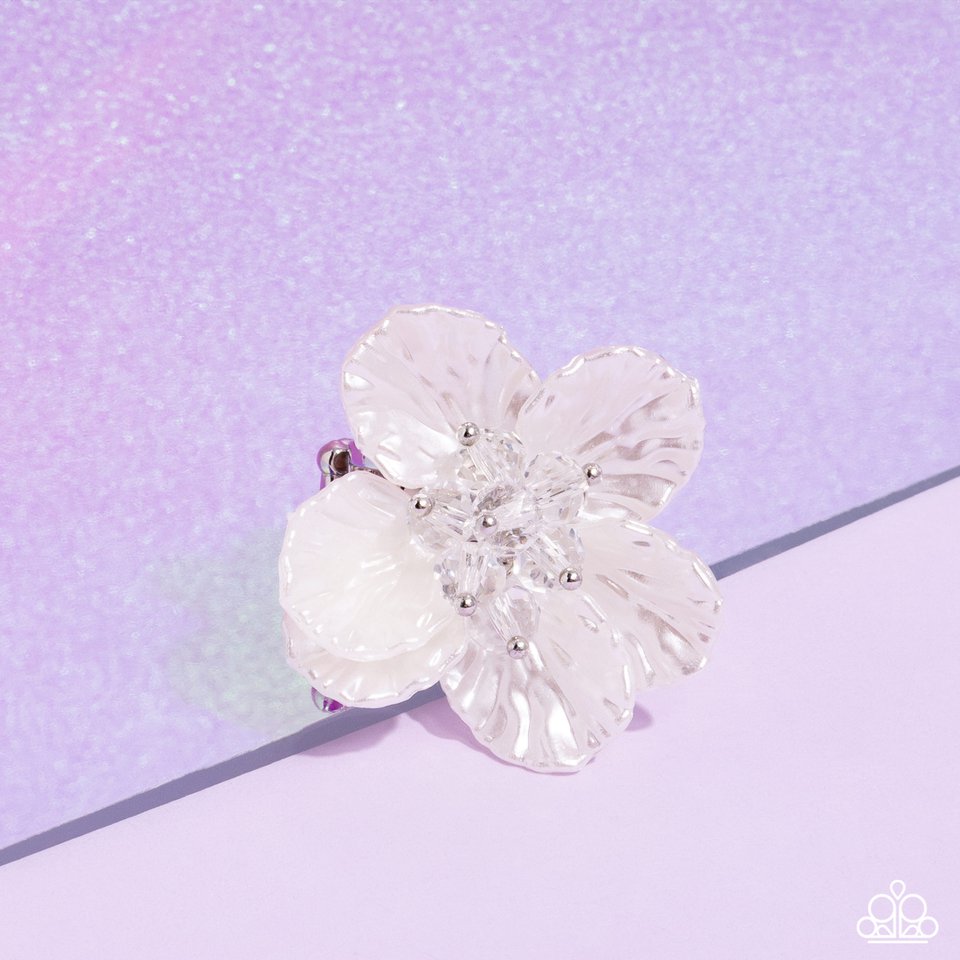 Petal Pact - White - Paparazzi Ring Image