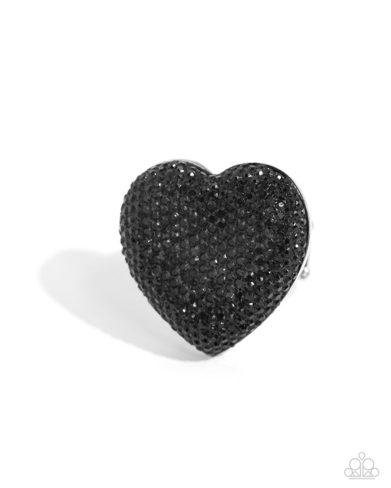 Hypnotizing Heart - Black - Paparazzi Ring Image