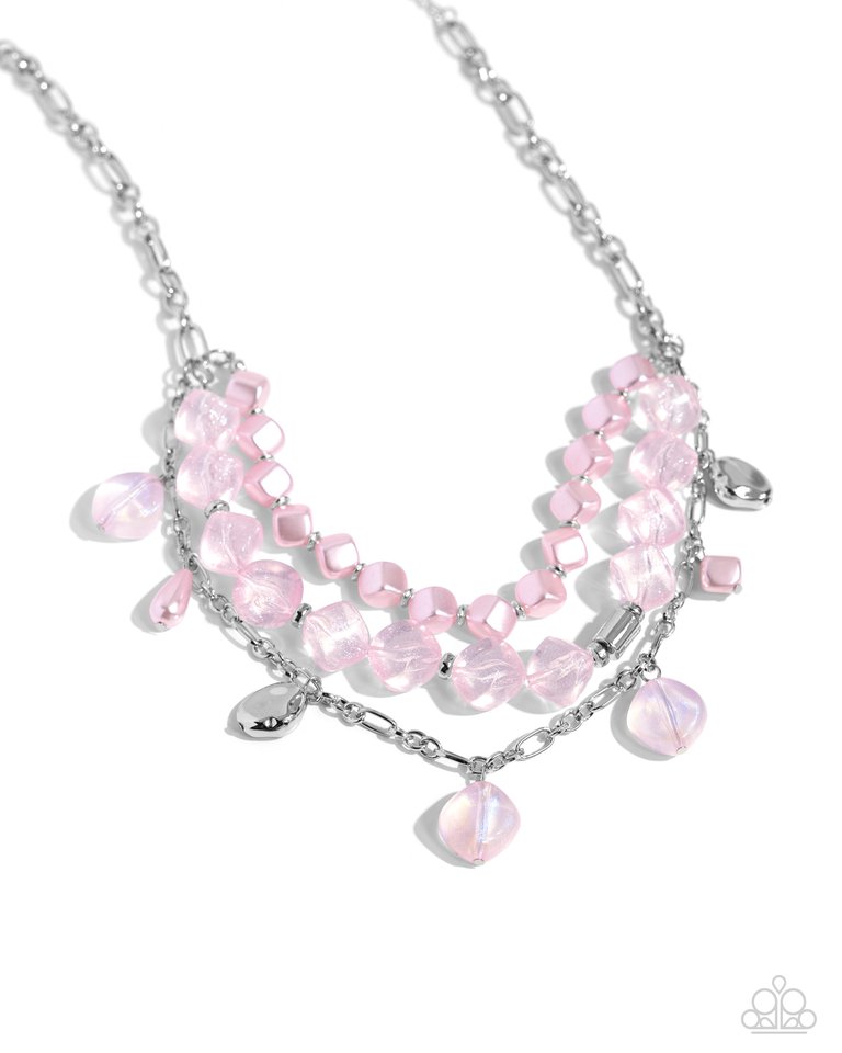 Cubed Cameo - Pink - Paparazzi Necklace Image