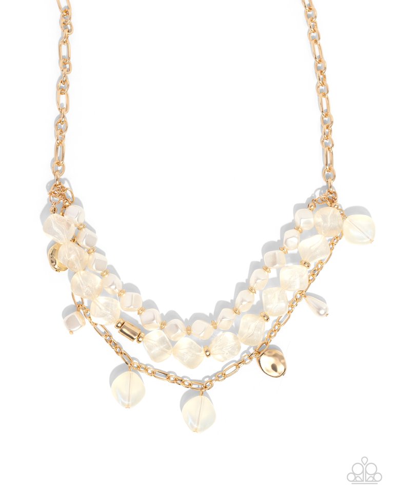 Cubed Cameo - Gold - Paparazzi Necklace Image