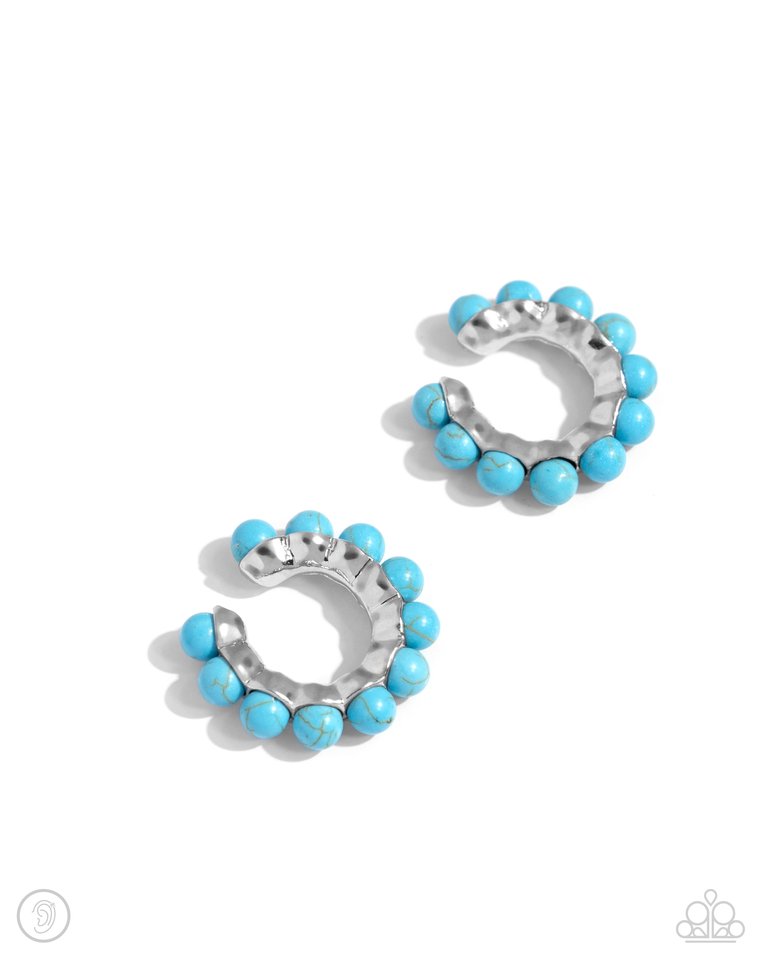 Southwestern Spiral - Blue - Paparazzi Earring Image