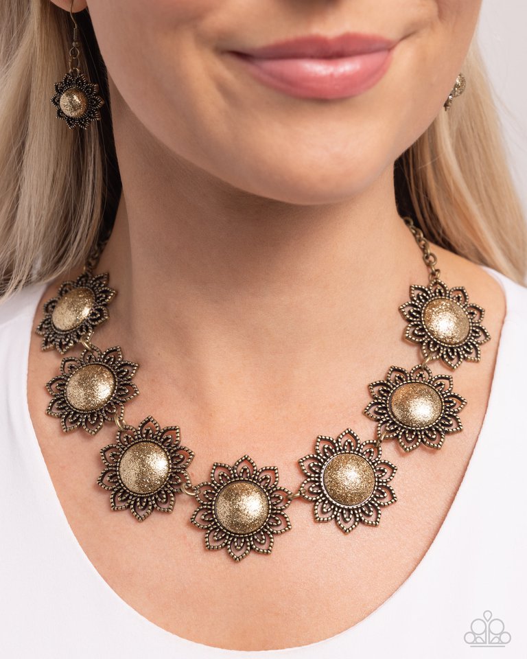 The GLITTER Takes It All - Brass - Paparazzi Necklace Image