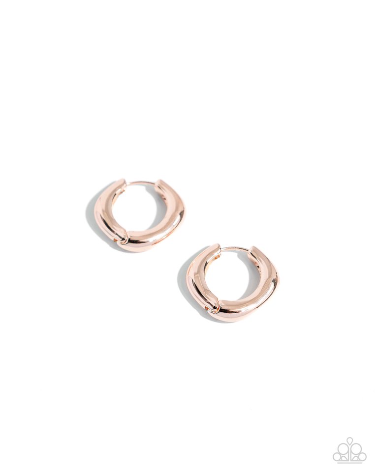 Monochromatic Makeover - Rose Gold - Paparazzi Earring Image