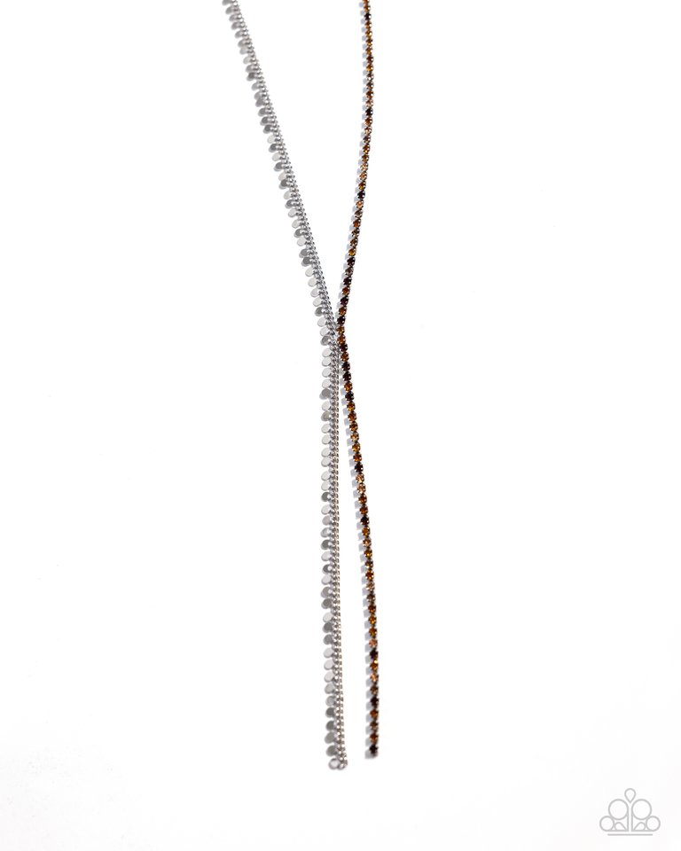 Elongated Eloquence - Brown - Paparazzi Necklace Image