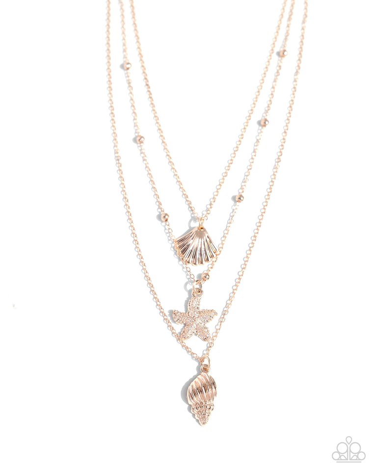 Seashell Sonata - Rose Gold - Paparazzi Necklace Image